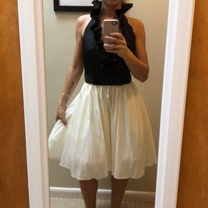 Black and White Halter Neck Cocktail Dress